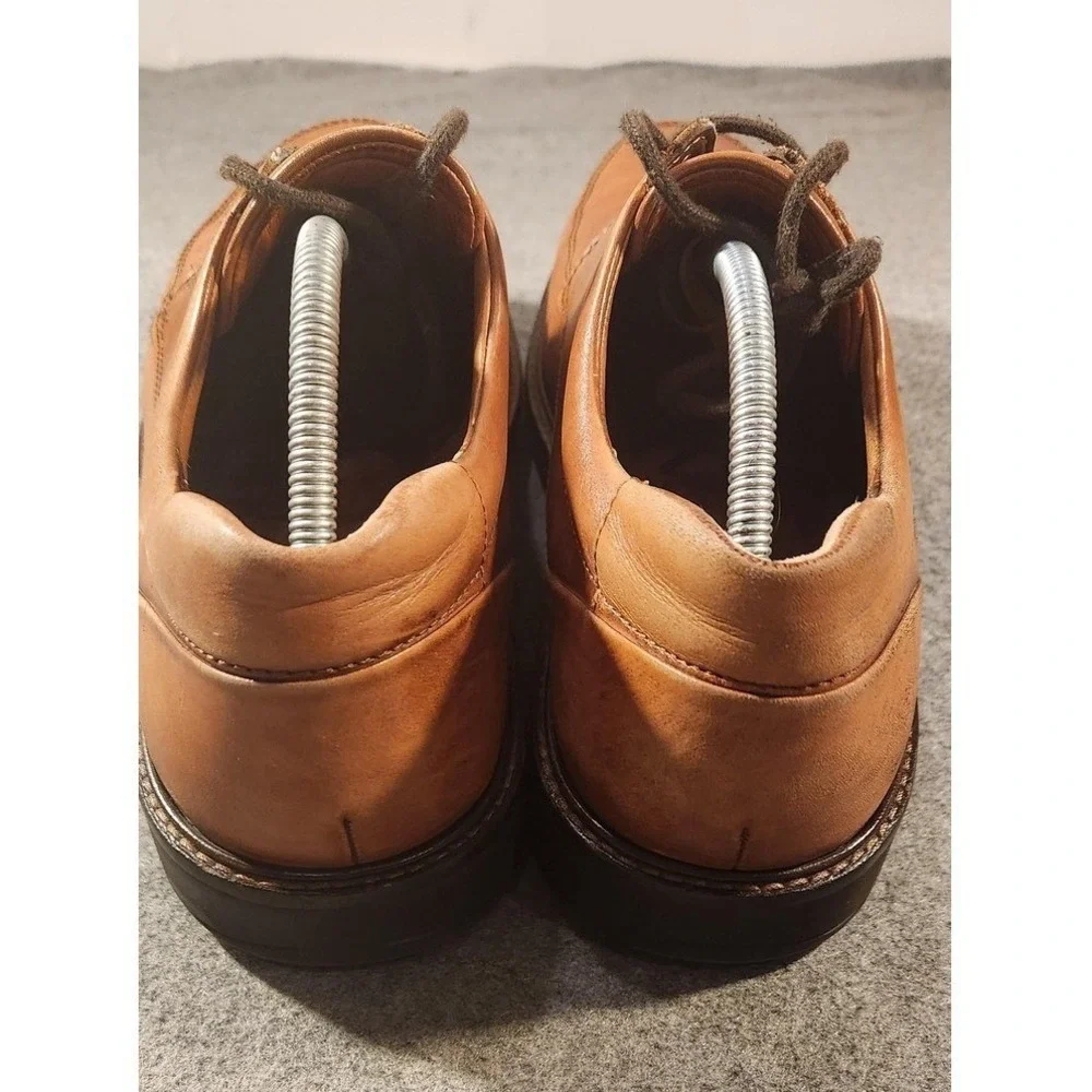 Ecco Shoes Mens Size 10 Brown Leather Derby Comfort Shock‎ Point Sneakers